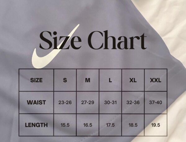 Tanked Up Shorts Size Chart
