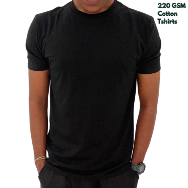 220 GSM Cotton Tshirts Black