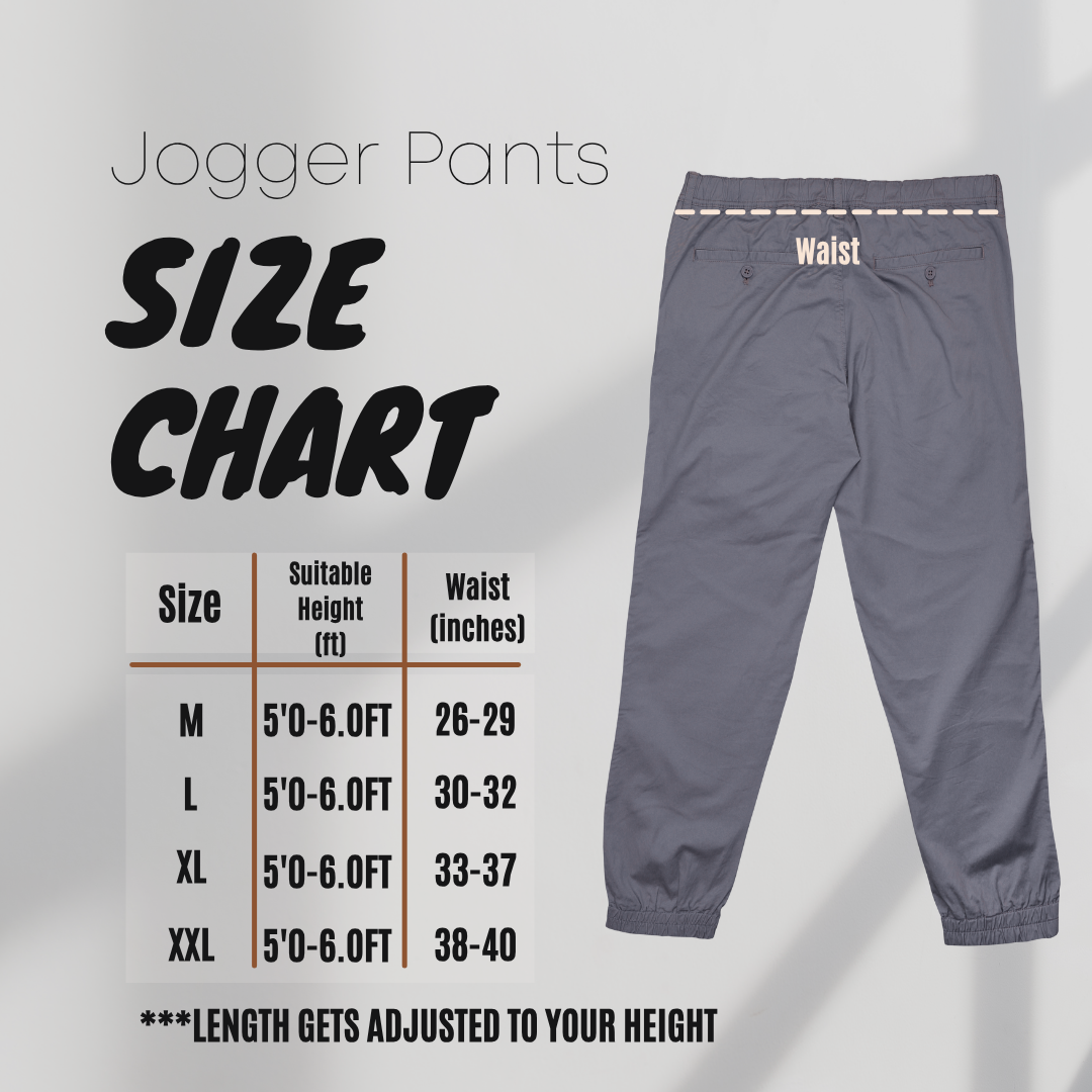 Jogger size chart